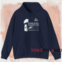 Super Bowl Lix Champions Philadelphia Eagles Locker Room Trophy Collection Shirt Navy Hoodie