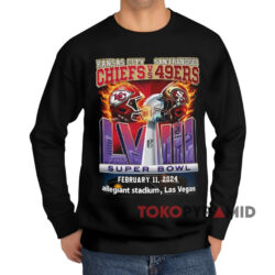 Super Bowl LVIII Las Vegas Chiefs Vs 49ers Allegiant Stadium Shirt 3 Super Bowl Lviii Las Vegas Chiefs Vs 49ers Allegiant Stadium Black Sweatshirt