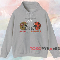 Super Bowl XVI 49ers vs Bengals T-shirt 2 Super Bowl Xvi 49ers Vs Bengals T shirt Grey Hoodie