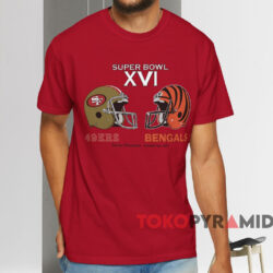 Super Bowl XVI 49ers vs Bengals T-shirt 1 Super Bowl Xvi 49ers Vs Bengals T shirt Red T shirt