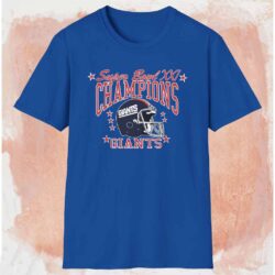 Super Bowl Xxi New York Giants Champions Shirt Blue T shirt