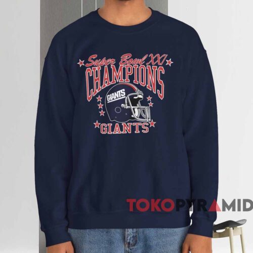 Super Bowl Xxi New York Giants Champions Shirt Navy Sweatshirt