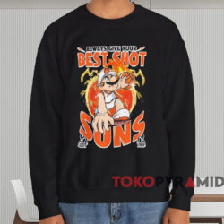 Super Mario Always Give Your Best Shot Phoenix Suns Shirt Black Sweatshirt