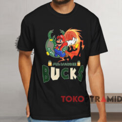 Super Mario Milwaukee Bucks Nba Basketball Shirt Black T shirt