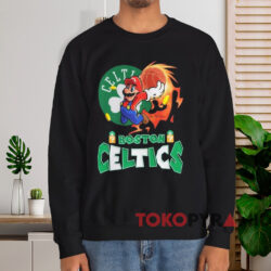 Super Mario Nba Basketball Boston Celtics Shirt Black Sweatshirt