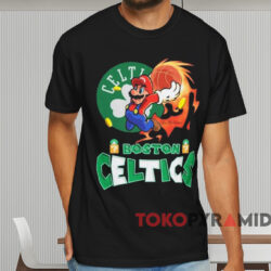Super Mario Nba Basketball Boston Celtics Shirt Black T shirt