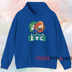 Super Mario Nba Basketball Boston Celtics Shirt Blue Hoodie