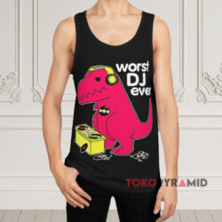 T-Rex Worst DJ Ever Shirt 2 T rex Worst Dj Ever Black Tank Top
