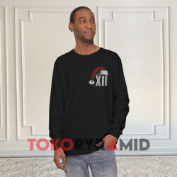 Tactical Santa Up On The Rooftop Shirt Double Sided 3 Tactical Santa Up On The Rooftop Shirt Off When The Safety Black Long sleeved Front