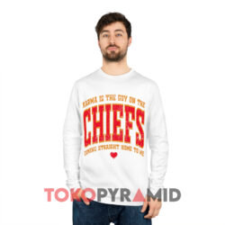 Karma Is The Guy On The Chiefs Coming Straight Home To Me Shirt 4 Taylor Karma Is The Guy On The Chiefs Coming Straight Home To Me White Long sleeevd