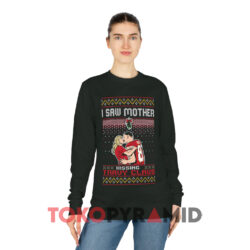 Taylor Swift I Saw Mother Kissing Travis Kelce Christmas Sweatshirt 4 Taylor Swift I Saw Mother Kissing Travis Kelce Christmas Black Long sleeved