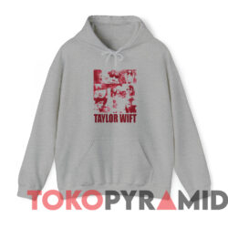 Taylor Swift Red Album Tour Picture Collage White T-shirt 2 Taylor Swift Red Album Tour Picture Collage White T shirt Grey Hoodie