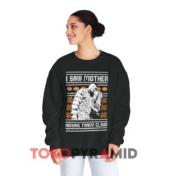 Taylor Swift Travis Kelce I Saw Mother Kissing Travy Claus Christmas 2023 Sweatshirt 3 Taylor Swift Travis Kelce I Saw Mother Kissing Travy Claus Christmas 2023 Black Sweatshirt
