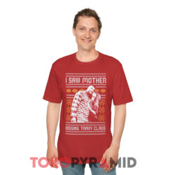 Taylor Swift Travis Kelce I Saw Mother Kissing Travy Claus Christmas 2023 Red T shirt