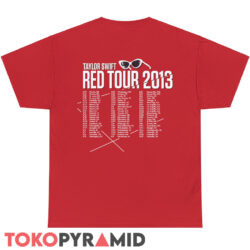 Taylor Swift White Glasses Red Tour 2013 Concert Shirt 2 Taylor Swift White Glasses Red Tour 2013 Concert Red Back
