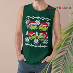 Teenage Mutant Ninja Turtles Faces Ugly Christmas Sweatshirt 3 Teenage Mutant Ninja Turtles Faces Ugly Christmas Tank Top