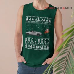 Tesla Merry Cybertruck Santa Claus Ugly Christmas Sweatshirt 3 Tesla Merry Cybertruck Santa Claus Ugly Christmas Tank Top
