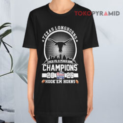 Texas Longhorns Football Chick Fil A Peach Bowl Champions 2025 Hook'Em Horns Shirt 1 Texas Longhorns Football Chick Fil A Peach Bowl Champions 2025 Hook'em Horns Black T shirt