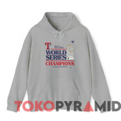 Texas Rangers 2023 World Series Champions Locker Room T shirt Grey Hoodie
