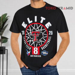 Texas Tech Red Raiders 2025 Elite 8 One Away Ncaa Tournament Black T shirt