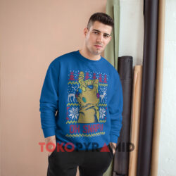 Thanos Oh Snap Ugly Christmas Blue Sweatshirt