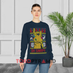 Thanos Oh Snap Ugly Christmas Navy Long sleeved