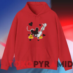 The Clash Mickey Mashing Guitar T shirt Red Hoodie