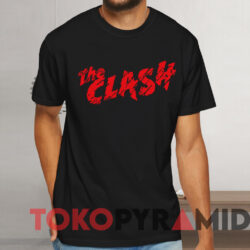 The Clash Red Logo T shirt Black T shirt