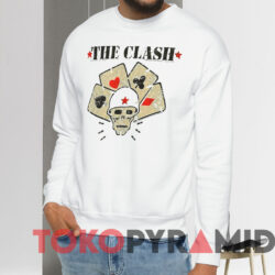 The Clash Skull Suits Straight To Hell T shirt White Sweatshirt