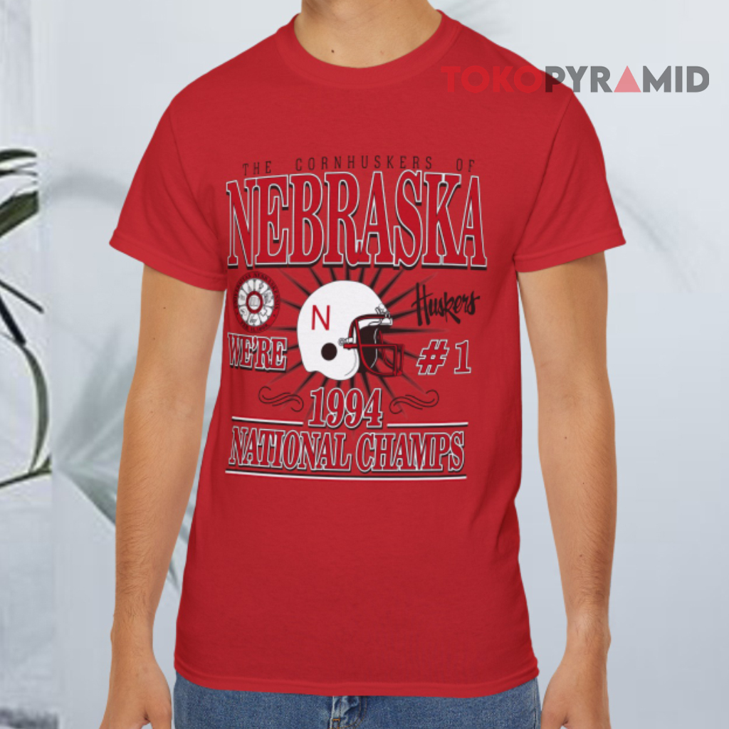 The Cornhuskers Of Nebraska 1994 National Champs White T shirt The Cornhuskers Of Nebraska 1994 National Champs White T shirt