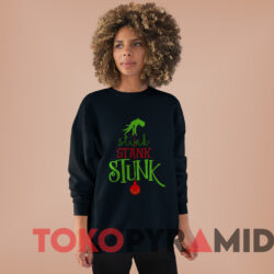 The Grinch Hand Stink Stank Stunk Christmas Sweatshirt Black Sweatshirt