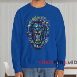 The Lion King Colorful Lion Head T shirt Blue Sweatshirt