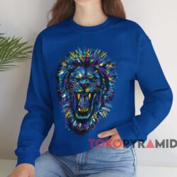 The Lion King Colorful Lion Head T shirt Blue Sweatshirt