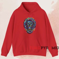 The Lion King Colorful Lion Head T shirt Red Hoodie