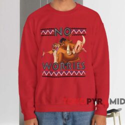 The Lion King Pumbaa And Timon No Worries T-shirt 4 The Lion King Pumbaa And Timon No Worries T shirt Red Sweatshirt