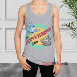 The Simpsons Itchy And Scratchy Show Shirt 4 The Simpsons Itchy And Scratchy Show Grey Tank Top