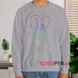 The Smashing Pumpkins Rainbow Heart T-shirt 4 The Smashing Pumpkins Rainbow Heart T shirt Grey Sweatshirt