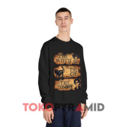 The Witch The Cat The Zombie Shirt 3 The Witch The Cat The Zombie Black Sweatshirt
