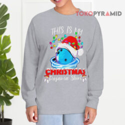 This Is My Christmas Pajama Shirt Bowling Santa Sweatshirt 4 This Is My Christmas Pajama Shirt Bowling Santa Long sleeved