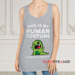 This Is My Human Costume I'm Really A Dinosaur Grey Tank Top