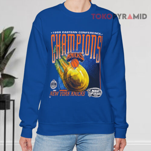 Timothee Chalamet Knicks Game 4 1999 Nba Eastern Conference Champions Blue Sweatshirt