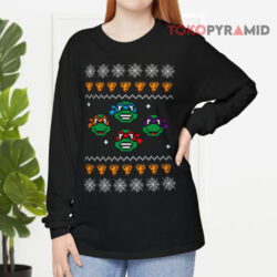Tmnt Pixel Art Ugly Christmas Long sleeved