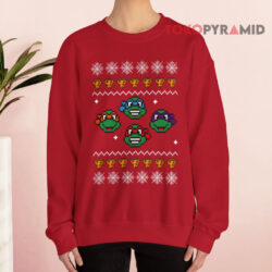 TMNT Pixel Art Ugly Christmas Sweatshirt 4 Tmnt Pixel Art Ugly Christmas Red Sweat5shirt