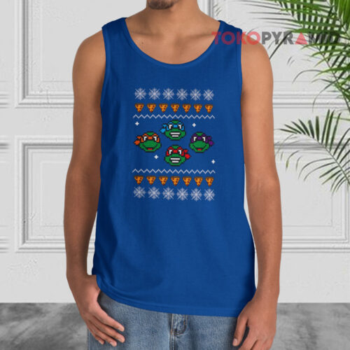 Tmnt Pixel Art Ugly Christmas Tank Top Tmnt Pixel Art Ugly Christmas Tank Top