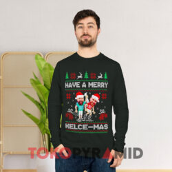 Travis Kelce And Jason Kelce Have A Merry Kelcemas Christmas Sweatshirt 4 Travis Kelce And Jason Kelce Have A Merry Kelcemas Christmas Black Long sleeved