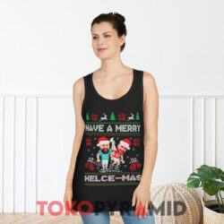 Travis Kelce And Jason Kelce Have A Merry Kelcemas Christmas Sweatshirt 2 Travis Kelce And Jason Kelce Have A Merry Kelcemas Christmas Black Tank Top