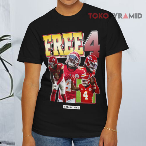 Travis Kelce Free 4 Rashee Rice Black T shirt Travis Kelce Free 4 Rashee Rice Black T shirt