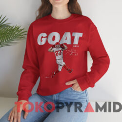 Travis Kelce Goat Signature Shirt 2 Travis Kelce Goat Signature Shirt Red Sweatshirt