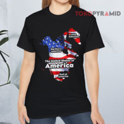 Trump The United States Of American Flag Canada Greenland Gulf Map Black T shirt