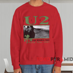 U2 The Joshua Tree World Tour 1987 T-shirt 3 U2 The Joshua Tree World Tour 1987 T shirt Red Sweatshirt